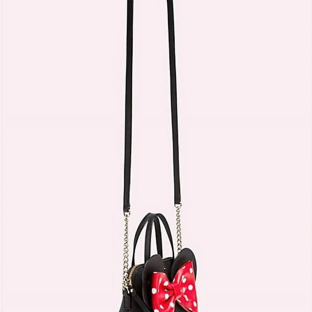 Kate Spade Minnie Mouse Mini Maise Black Bag with Red Polka Dot Bow Bag EUC - Picture 6 of 11